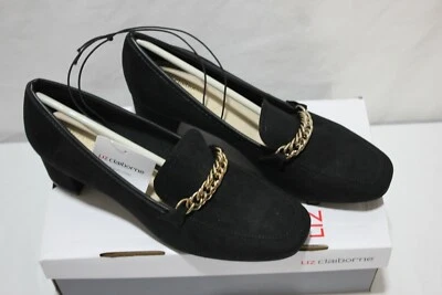Liz Claiborne “Manhattan” Black Suede 2inch heel 5.5M NIB - Image 1 of 4