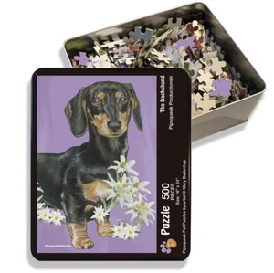 Dachshund Black and Tan, Jigsaw Puzzle, 500-piece with reusable Tin, from painti - Picture 1 of 3