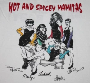 L * T-shirt vintage anni 90 HOT AND SPICEY MAMITAS safe sex comedy * 70.122 - Foto 1 di 6