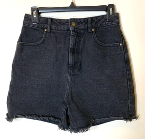 Afends pantaloncino donna 26 nero denim taglio 100% cotone biologico shelby - Foto 1 di 11