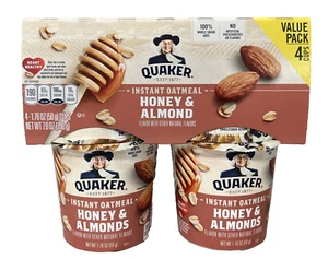 Quaker Honey & Almond Instant Oatmeal Cups 4 pk 7 oz - Picture 1 of 1