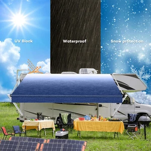 New 16' RV Awning Fabric Replacement Heavy Duty Weatherproof Vinyl Awning Fabric - Picture 1 of 11
