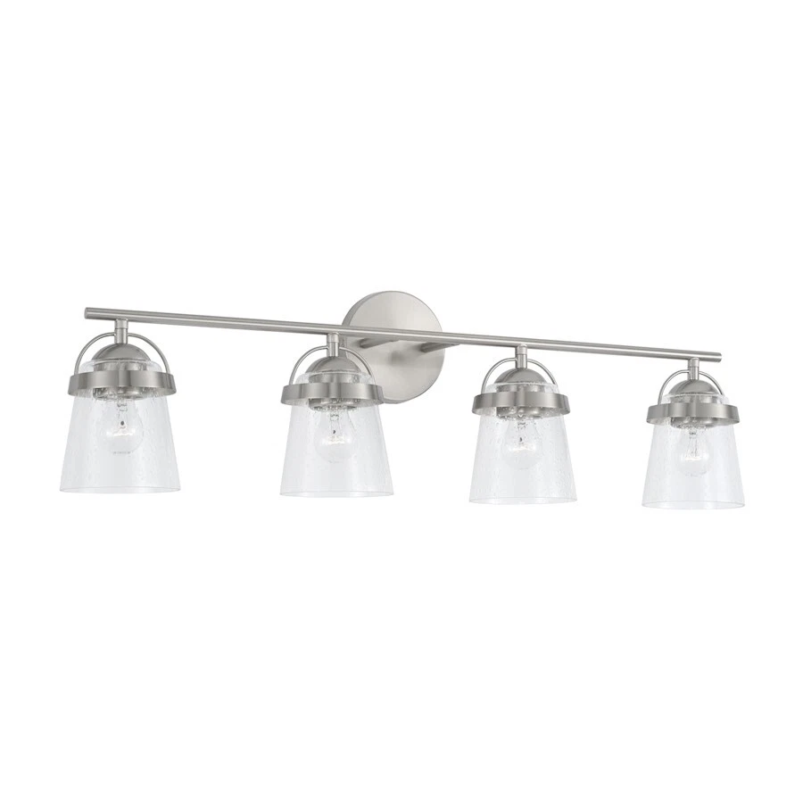 Capital Lighting Madison 4 Light Vanity, Nickel/Clear Seeded - 147041BN-534 - Image 1 of 1