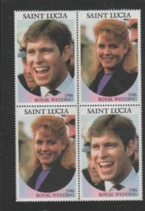ST. LUCIA #839-840 1986 WEDDING PRINCE ANDREW MINT VF NH O.G BLK4 - Picture 1 of 1