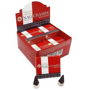 Vijayshree Golden Nag Champa Masala Incense Dhoop Cone 12 Packet Each 10 Cones - Foto 1 di 4