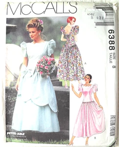 FF ungeschnitten Gr. 8 Hochzeit Brautjungfer Kleid Braut Nähmuster McCall's 6388 - Bild 1 von 3