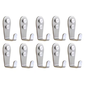 10PCS Hanging Stainless Steel Heavy Loads Coat Robe Hat Wall Door Hangers Hooks - Picture 1 of 12