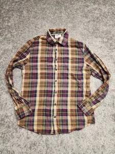 Taylor Stitch Jack Shirt Mens 40 Brown Plaid Button Down Linen Blend. READ - Picture 1 of 7
