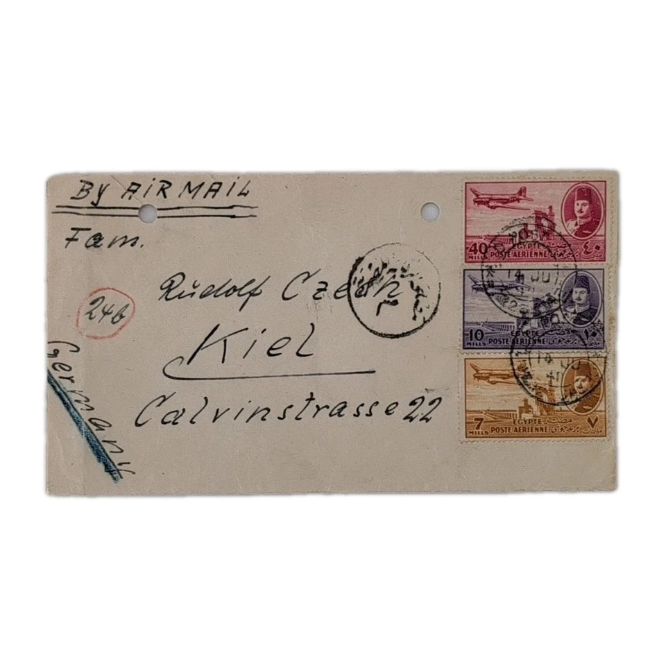 Kriegsgefangenenpost aus Ägypten 1948 Luftpost POW Camp 380 Fanara Suez Canal - Bild 1 von 4