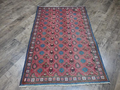 Alfombra geométrica turca vintage, alfombra de pueblo de Anatolia vintage de granja 3,1 x 4,9 Foto 1 de 4