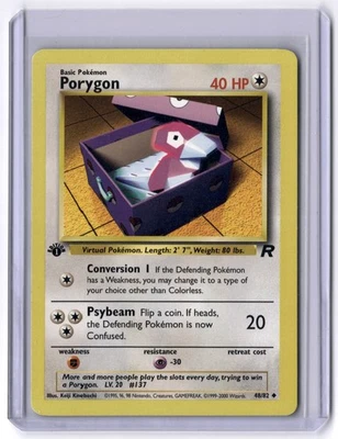 Porygon 48/82 Uncommon 1st Edition NM Pokemon Team Rocket - Image 1 of 2