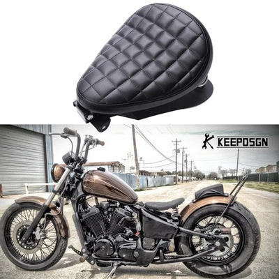 Solo Seat Driver Seat w/ Springs Base For Harley Shadow VLX 600 Chopper Custom - Image 1 of 4