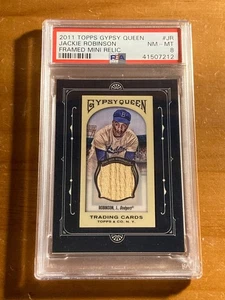 2011 Topps Gypsy Queen Jackie Robinson Framed Mini Relic #FMRC-JR PSA 8 NM-MT - Picture 1 of 2