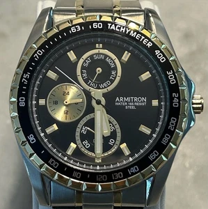 Armitron Men's Watch Multifunciton Gold Silver Black 20/5313TT - 45 mm Case - Picture 1 of 11
