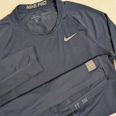 NIKE PRO COMPRESIÓN MANGA LARGA HOMBRE Grande Azul Marino Rendimiento Foto 1 de 4