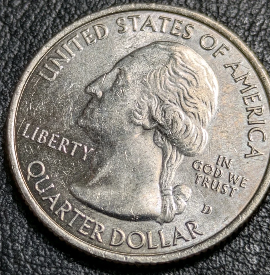 2013-D 25c Atb White Mountain Quarter Heavily Struck Through Grease Filled Error - Image 1 of 4