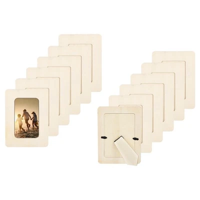 12Pcs DIY Wood Frames, Unfinished Wood Picture Frames for Crafts, 6.5 x 5" - Image 1 of 4