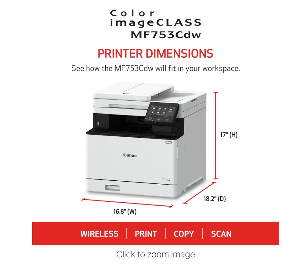 Canon Color imageCLASS MF753Cdw All in One  - Image 1 of 4
