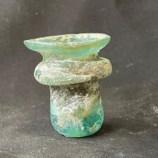 UNIQUE ANCIENT ROMAN IRDESCENT GLASS OLD VASE WITH STUNNING PATINA