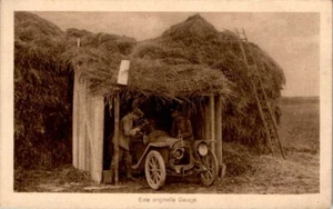 AK AUTO OLDTIMER IN EINER ORIGINELLEN GARAGE 1914 - Bild 1 von 2