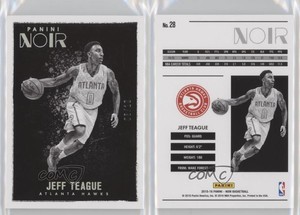 2015-16 Panini Noir Platinum Black and White Parallel /10 Jeff Teague #28