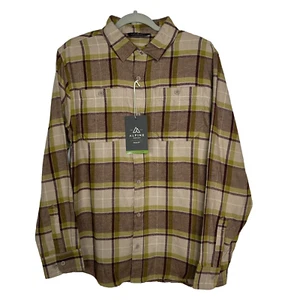 Camisa para hombre Alpine Designs a cuadros de franela cepillada a cuadros con botones talla mediana verde - Imagen 1 de 10