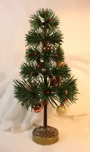 Vintage Kunststoff 11 Zoll kleiner Weihnachtsbaum mit Quecksilberglasornamenten - Bild 1 von 6
