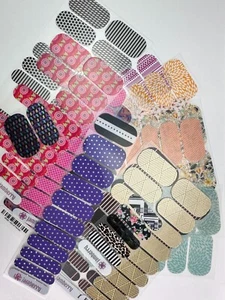Jamberry Nail Wraps PARTIAL SHEET LOTS - choose your design lot - FREE SHIPPING - Picture 1 of 18