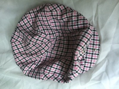 D&Y Tweed HAT Pink Cream Black Wool Blend One size fits Women RN# 54976 - Image 1 of 4