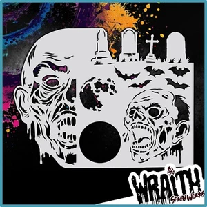 Zombie Night - Reusable Airbrush Stencil Template - Imagen 1 de 4