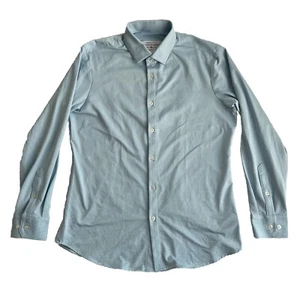 Mizzen + Main Spinnaker Shirt Mens Large Trim Fit Blue White Plaid Button Up - Picture 1 of 10