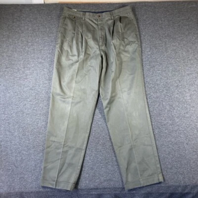 Pantalones Dockers De Colección Para Hombre 38X34 Verde Caqui Plisados Delanteros Puños Foto 1 de 4