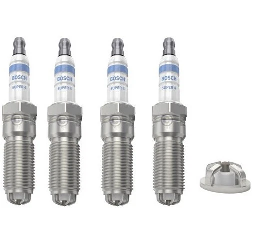 Ford Spark Plugs x 4 Bosch Super 4 Fits Focus MK III 1.6 Ti Hatch Saloon Turnier - Image 1 of 4