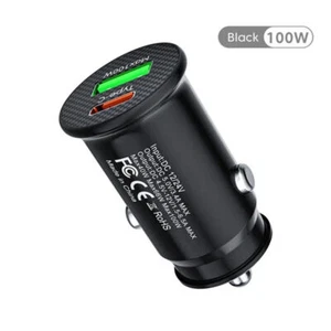 100W USB Type-C Mini - Car Charger Fast Charger Adapter For iPhone Samsung Phone - Picture 1 of 22