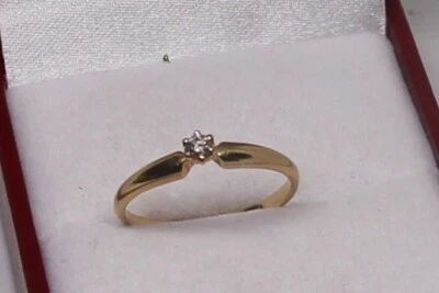 bague diamant solitaire sur or jaune 18 carats 750 Fiançailles Joaillier - Photo 1/4