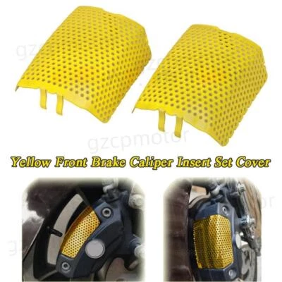 Juego de 2 cubiertas amarillas de inserción de pinza de freno delantera para Harley Electra Glide Touring Foto 1 de 4