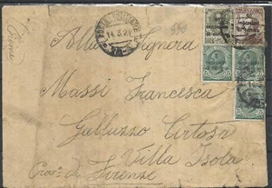 1921 TRENTO E TRIESTE 40C/40C+45C/45C+5C/5C X3 SU BUSTA DA ZARA X FIRENZE - Foto 1 di 2