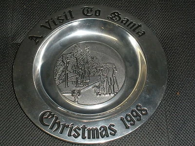Plato de peltre Wilton 1998 Una visita a Santa Navidad Foto 1 de 4