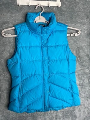 Chaleco acolchado J Crew plumón de ganso para mujer grande azul cremallera completa forrado Sherpa acogedor Gorp Foto 1 de 4