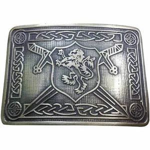Scottish Kilt Belt Buckle Rampant Lion Antique Finish - Picture 1 of 2