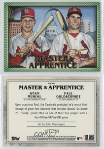 2019 Gallery Master and Apprentice Green /250 Paul Goldschmidt Stan Musial HOF