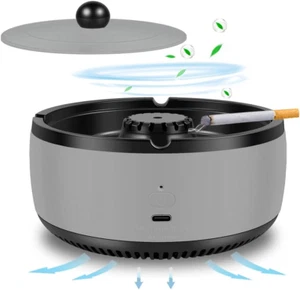2 in 1 Multifunctional Smokeless Ashtray Best for Home Car or Office (Grey) - Picture 1 of 12