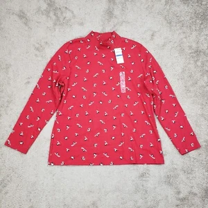 Karen Scott Women's Printed Scoop Neck Top Red Size XL - Picture 1 of 6