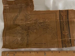 1856 Kennebunk ME Canvas Map Each house named 6x11"  - Picture 1 of 3