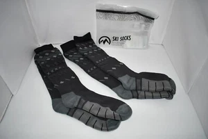 OutdoorMaster Merino Wool Ski Socks, 2 Pairs, Over Calf Compression, Gray, NWT - Picture 1 of 4