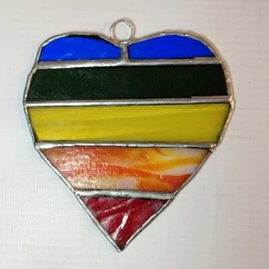 Buntglas hängend Stolz Regenbogen Herz Sonnenfänger 4" - Bild 1 von 3