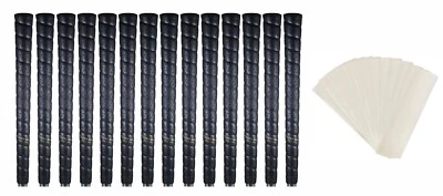 14 Piece Tacki Mac Midsize Pro Tour Black Wrap Grips (14 grips, 14 grip tapes) - Image 1 of 3
