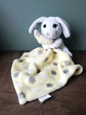Little Beginnings White Puppy Dog Plush Lovey Yellow Gray Security Blanket Baby - Image 1 of 4