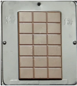 NEW Candy Mold / 18 Square BREAKER BAR / Chocolate Plaster Clay Fondant 1 Cavity - Picture 1 of 1
