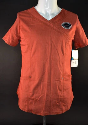 Nuevo con etiquetas Blusa Médica Scrubstar Para Mujer Moda Premium Ultimate Simulada Envoltura Arcilla Talla XS Foto 1 de 2